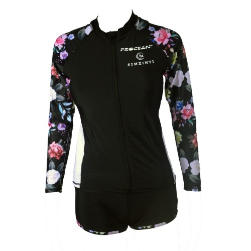Lycra dames 3-delig zwempak Bloemetjes
